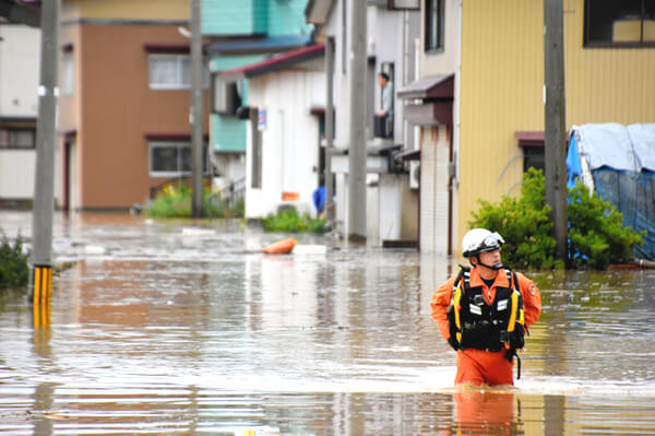 山形県で発生した水害の写真