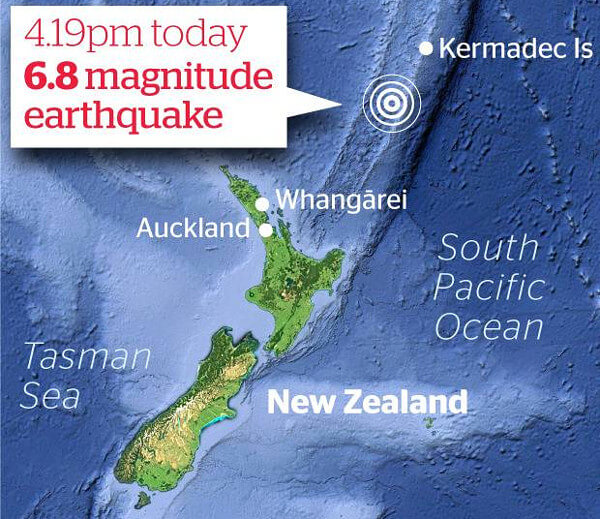 ニュージーランドの大地震の画像