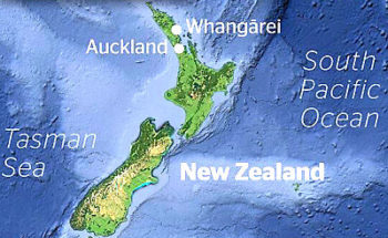 ニュージーランドの地震情報の画像