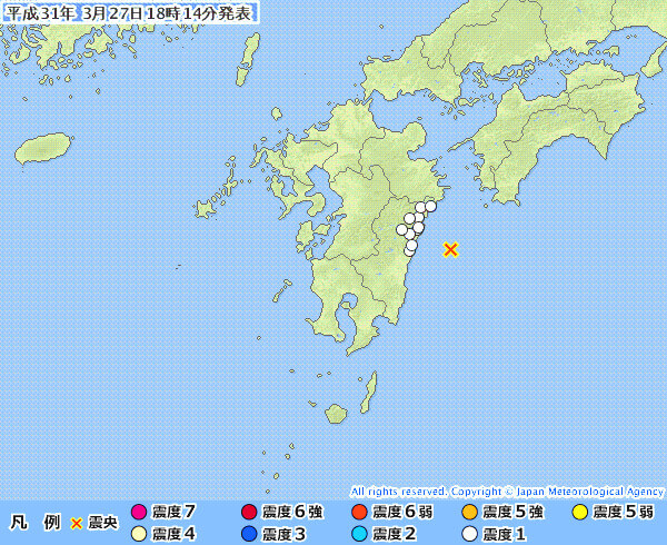 地震情報の画像