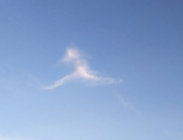 「走っている人」っぽい雲の写真