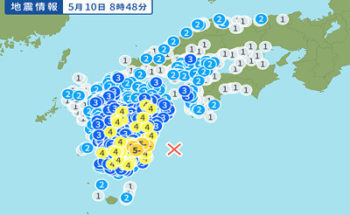 地震情報の画像(日向灘)