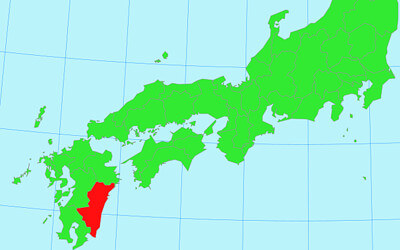 九州の地図(宮崎県)