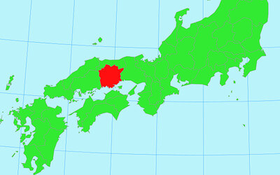 西日本の地図(岡山県)