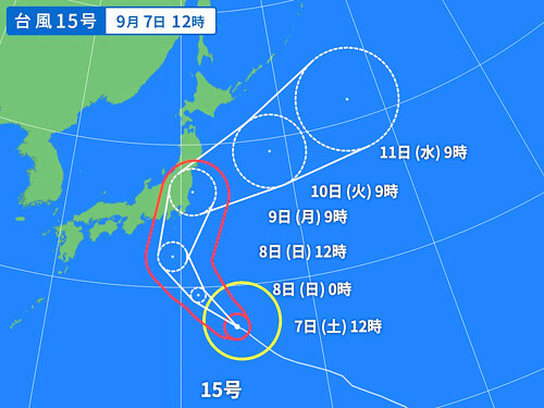 台風の予想進路図