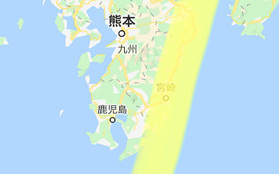 地震予知の場所を記した日本地図の画像