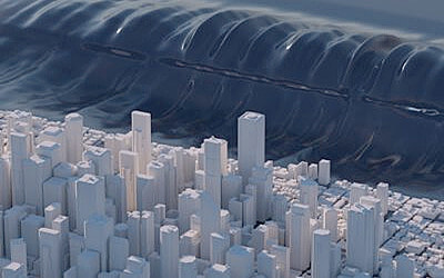 津波のシミュレーション写真