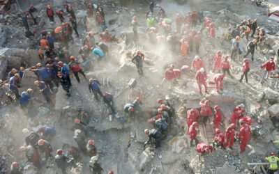 トルコ沖で起きた地震の写真