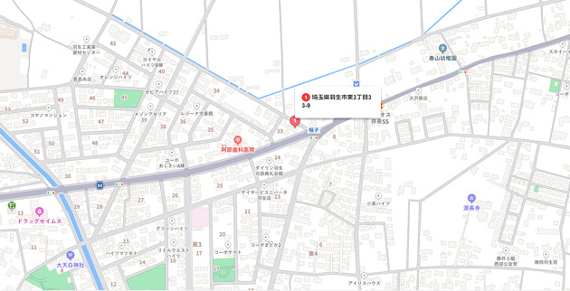 埼玉県羽生市の地図