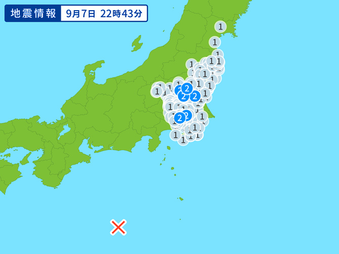 地震情報の画像