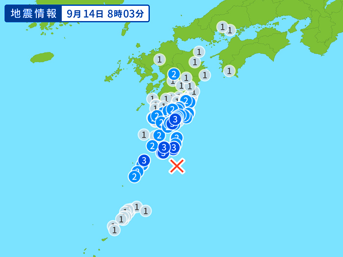 地震情報の画像