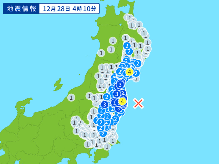 地震情報の画像