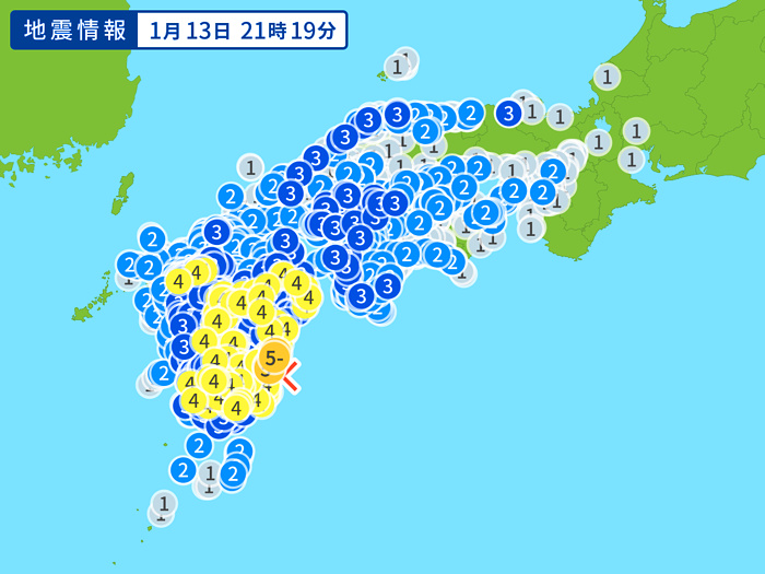 地震情報の画像