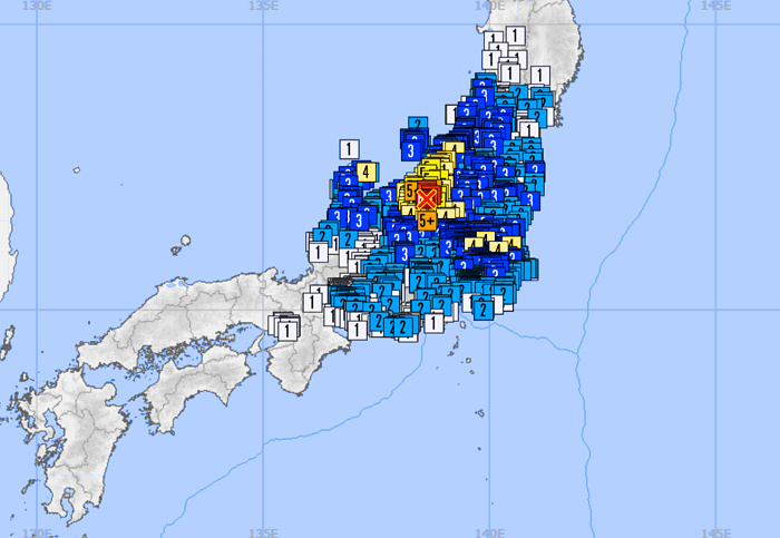 地震情報の画像