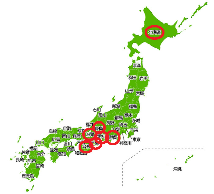 日本地図の画像