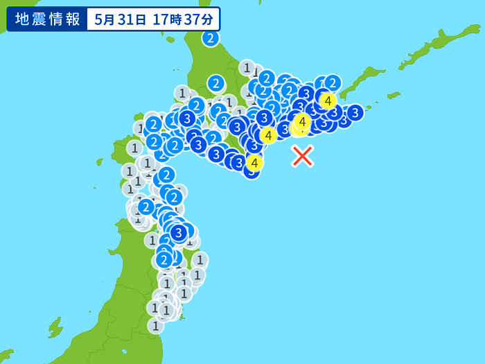 地震情報の画像