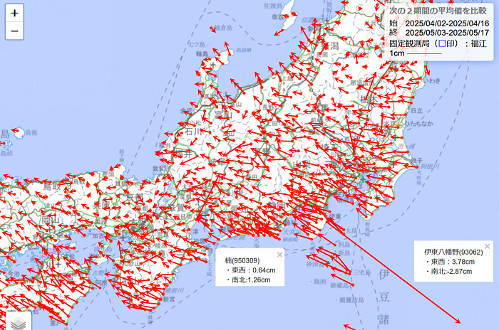 地殻変動情報の画像