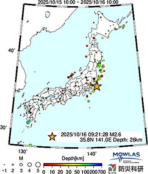 地震情報の画像