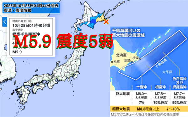 地震情報の画像