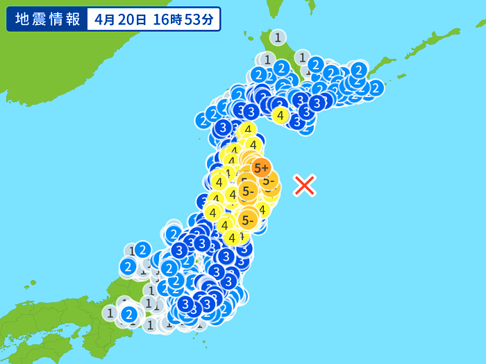 地震情報の画像