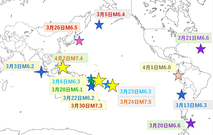 地震情報の画像