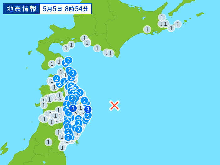 地震情報の画像