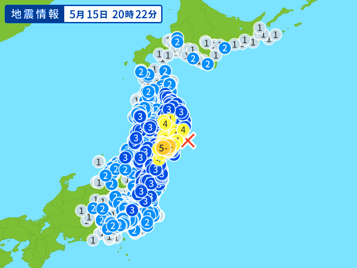 地震情報の画像