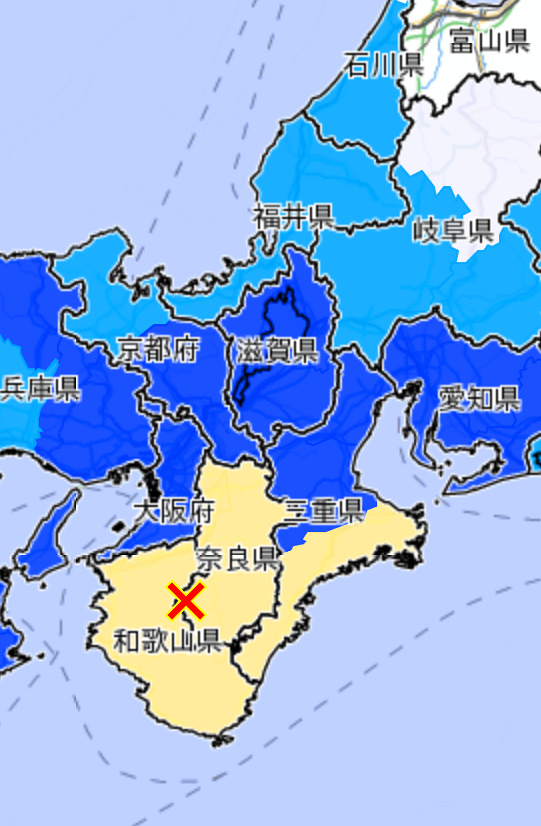 地震情報の画像