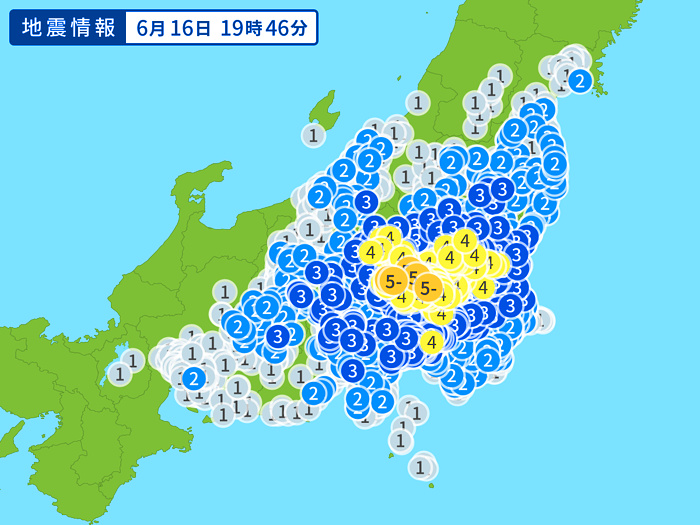 地震情報の画像