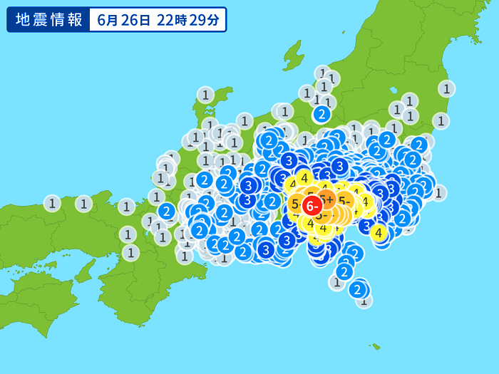 地震情報の画像