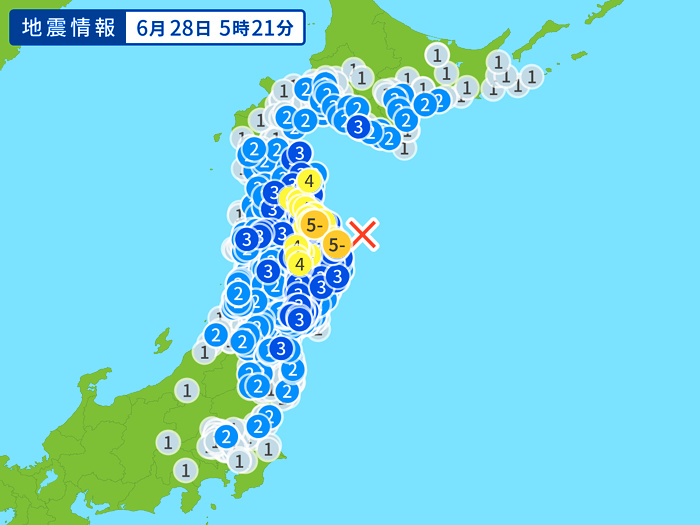 地震情報の画像