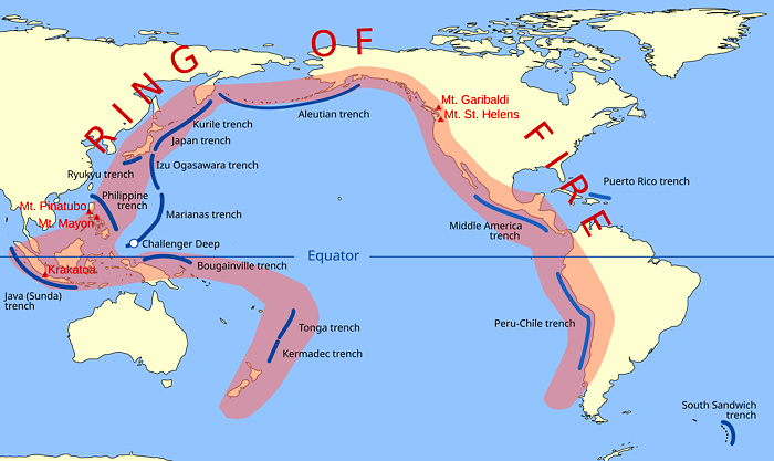 環太平洋火山帯の画像
