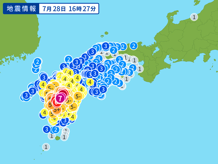 地震情報の画像