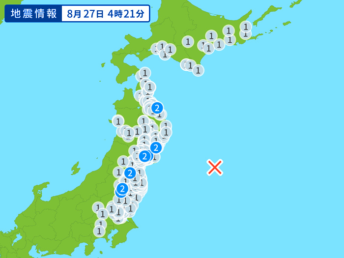 地震情報の画像