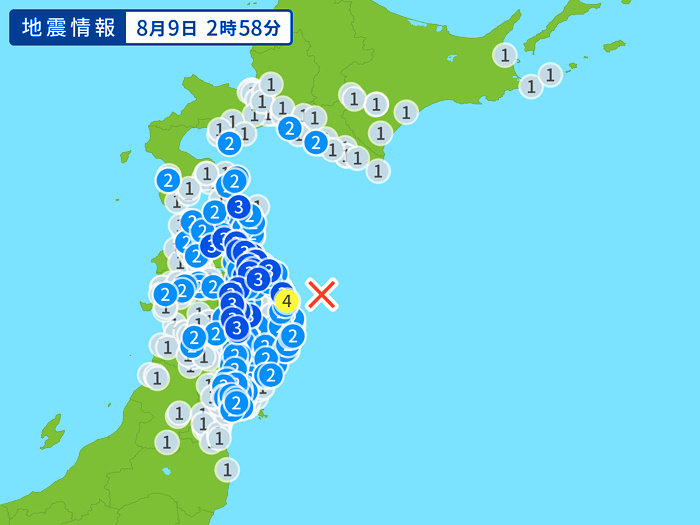 地震情報の画像